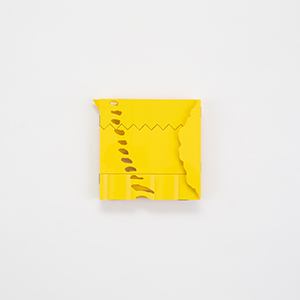 Sint Bartholomeusstraat 91 Part I, Antwerp, Belgium<br />Compressed PVC, Brass, Steel, Hinges<br />19 x 17 x 3.5 cm, 2024<br /><br /><br />