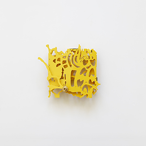 Altelerivskavastr.1, Hotel Russ 4th floor, St.Petersburg, Russia #48<br />Compressed PVC, Brass, Steel, Hinges<br />11 x 11 x 4 cm, 2024<br /><br /><br />