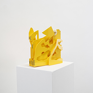 Burgsdorfstr.13, 4th floor, Berlin, Germany #2 Expanded 1.5 times<br />Compressed PVC, Brass, Steel, Hinges, Acrylic plate<br />25 x 21.5 x 9 cm, 2024<br /><br /><br />