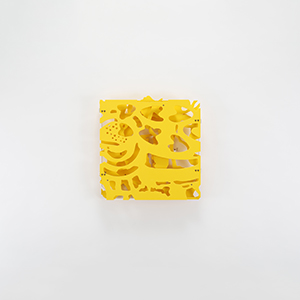 Altelerivskavastr.1, Hotel Russ 4th floor, St.Petersburg, Russia #47 Expanded 3 times<br />Compressed PVC, Brass, Steel, Hinges<br />40 x 42 x 6.5 cm, 2024<br /><br /><br />