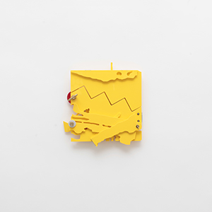 Rue de Solferino 5, Paris, France<br />Compressed PVC, Brass, Steel, Hinges, Acrylic plate<br />23 x 24 x 5.5 cm, 2025<br /><br /><br />